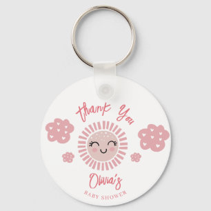 Roze Sunshine Meisje Baby shower Sleutelhanger