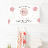 Roze Sunshine Meisje Baby shower Welkom Spandoek (Insitu)