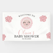 Roze Sunshine Meisje Baby shower Welkom Spandoek (Horizontaal)