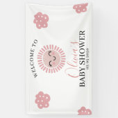 Roze Sunshine Meisje Baby shower Welkom Spandoek (Verticaal)
