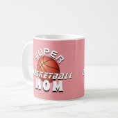 Roze Super Basketball Ball mama Sporty Moeder Koffiemok (Voorkant links)