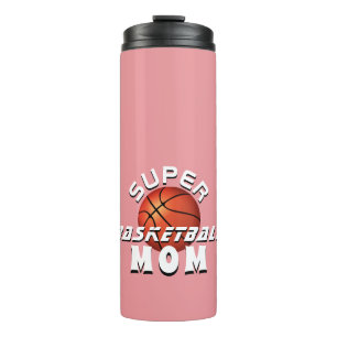 Roze Super Basketball Ball mama Sporty Moeder Thermosbeker