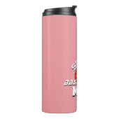 Roze Super Basketball Ball mama Sporty Moeder Thermosbeker (Gedraaid links)
