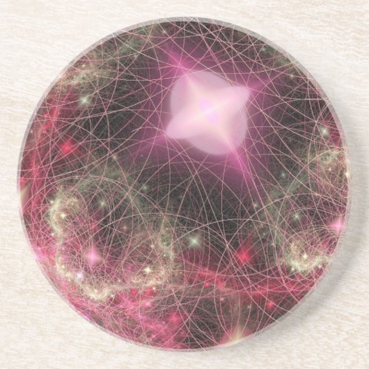 Roze Super Nova Zandsteen Onderzetter (Voorkant)