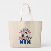 Roze Super Soccer Mam Sport Moederdag Grote Tote Bag (Achterkant)