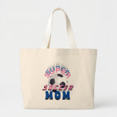 Roze Super Soccer Mam Sport Moederdag Grote Tote Bag (Voorkant)