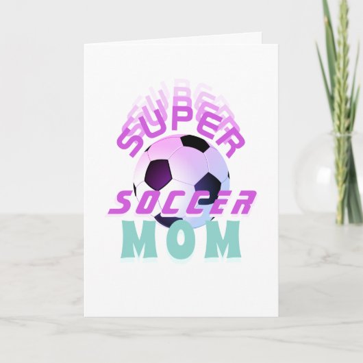 Roze Super Soccer Mam Sport Moederdag Kaart (Voorkant)
