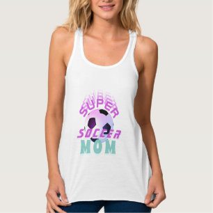 Roze Super Soccer Mam Sport Moederdag Tanktop