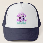 Roze Super Soccer Mam Sport Moederdag Trucker Pet (Voorkant)