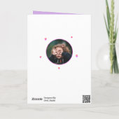 Roze Superhero Cartoon Bubble Foto Verjaardag Kaar Kaart (Achterkant)