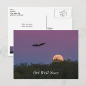 Roze Supermaan Arend Beterschap Briefkaart (Voorkant / Achterkant)