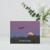Roze Supermaan Arend Beterschap Briefkaart (Staand voorkant)