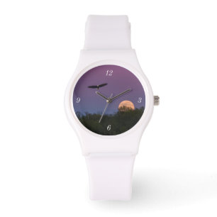 Roze Supermoon Eagle Horloge