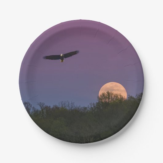 Roze Supermoon Eagle Papieren Bordje (Voorkant)