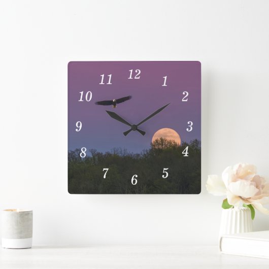 Roze Supermoon Eagle Wandklok (Huis)