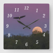 Roze Supermoon Eagle Wandklok (Voorkant)