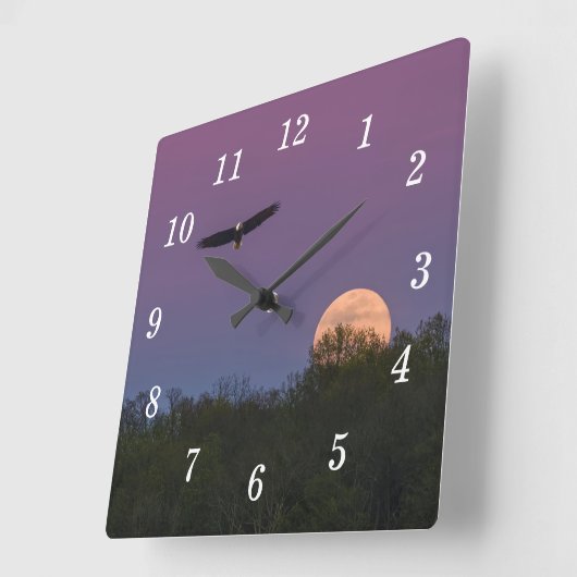 Roze Supermoon Eagle Wandklok (Hoek)