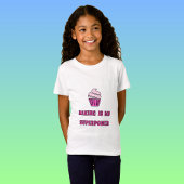 Roze superpower bakken cupcake t-shirt