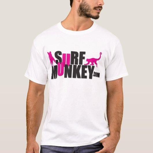 Roze - Surf Munkey billboard design #2 T-shirt (Voorkant)