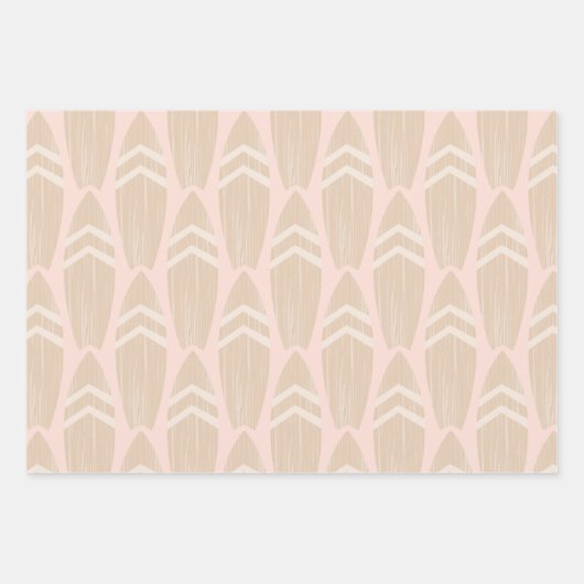 Roze surfplanband inpakpapier vel (Voorkant)