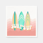 Roze Surfs Up Surfboard Verjaardag Servet (Voorkant)