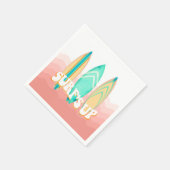 Roze Surfs Up Surfboard Verjaardag Servet (Hoek)