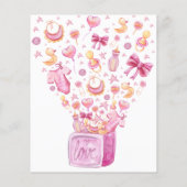 Roze Surprise Box Girl Baby shower Invitation (Achterkant)