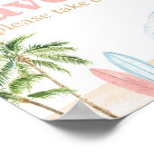 Roze Surven Beach Baby shower Favorieten Sign Poster (Hoek)