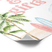 Roze Surven Beach Baby shower Kaarten en geschenke Poster (Hoek)