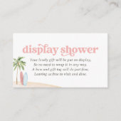 Roze Surven Strand Baby shower Display Douche Informatiekaartje (Voorkant)
