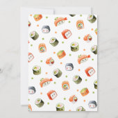 Roze Sushi Verjaardagsuitnodiging Kaart (Achterkant)