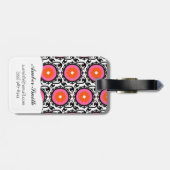 Roze Suzani Pattern Bagagelabel (Achterkant horizontaal)