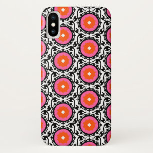 Roze Suzani Pattern iPhone X Hoesje
