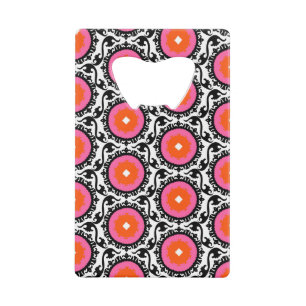 Roze Suzani Pattern Creditkaart Flessenopener