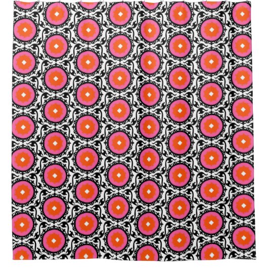 Roze Suzani Pattern Douchegordijn (Voorkant)