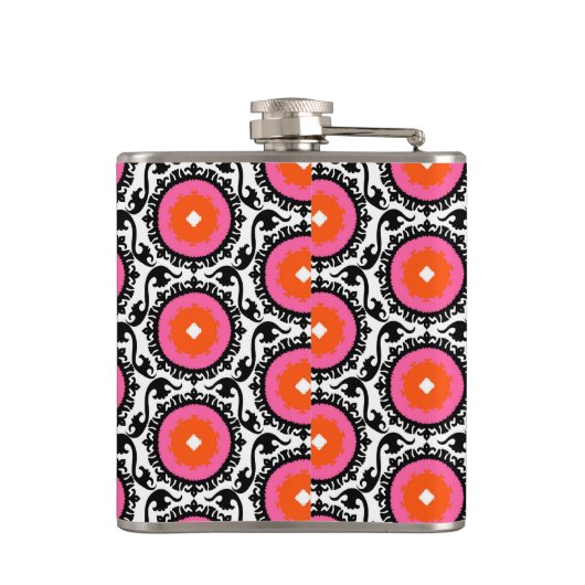 Roze Suzani Pattern Heupfles (Achterkant)