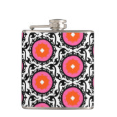 Roze Suzani Pattern Heupfles (Voorkant)