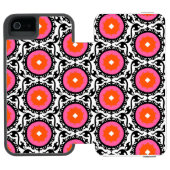 Roze Suzani Pattern Incipio iPhone Portemonnee Hoesje (Agenda Open)
