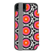 Roze Suzani Pattern Incipio iPhone Portemonnee Hoesje (Agenda Achterkant)