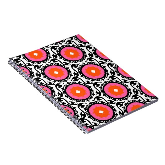 Roze Suzani Pattern Notitieboek (Rechterzijde)