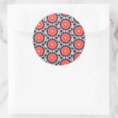 Roze Suzani Pattern Ronde Sticker (Tas)