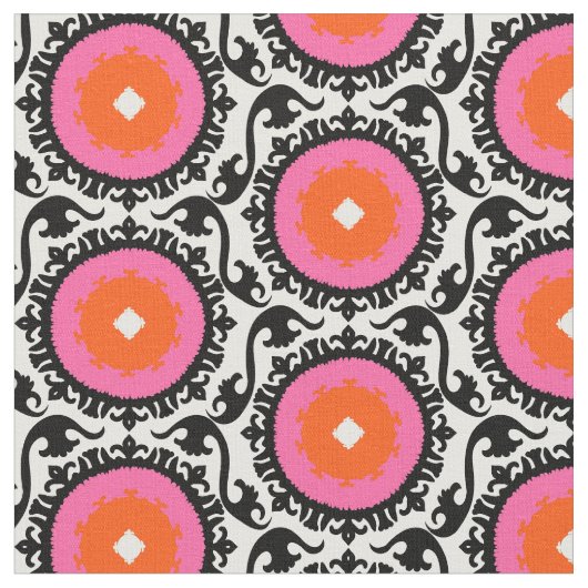 Roze Suzani Pattern Stof (Close Up)