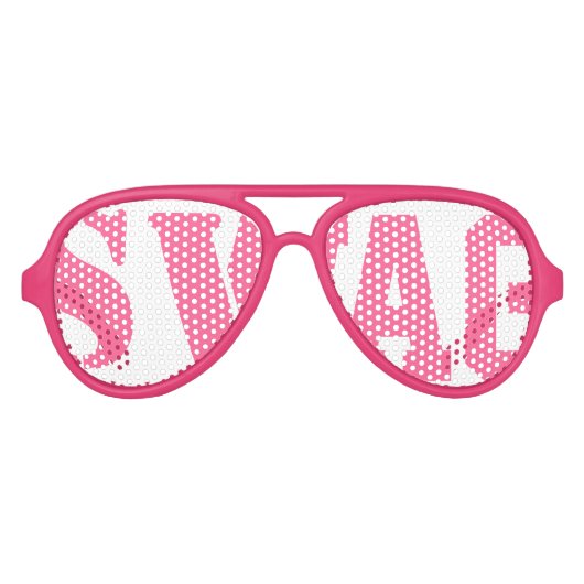 Roze Swag Party Bril Aviator Zonnebril (Voorkant)
