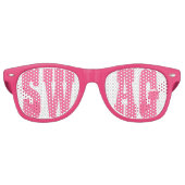 Roze Swag Party Bril Retro Zonnebril (Voorkant)