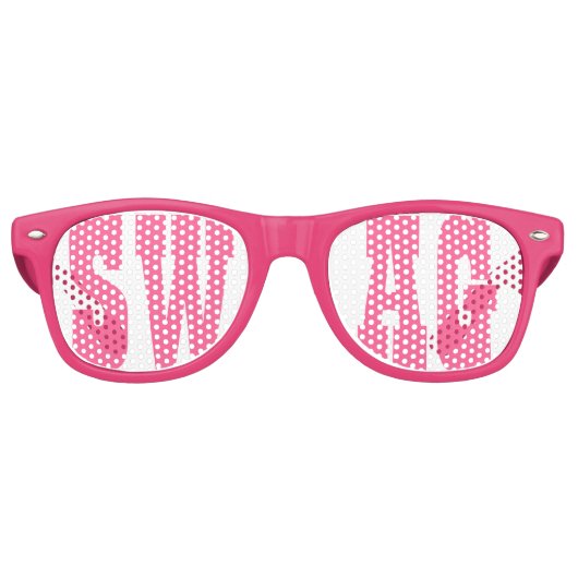 Roze Swag Party Bril Retro Zonnebril (Voorkant)