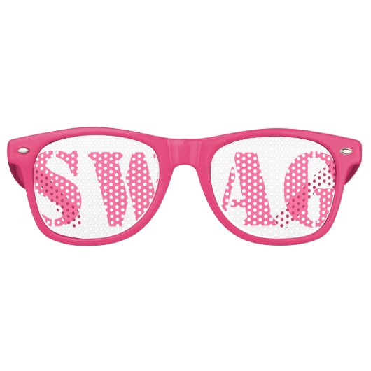 Roze Swag Party Bril Retro Zonnebril (Voorkant)