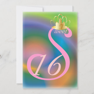 Roze Swan Sweet Sixteen Coronation-Customize Kaart