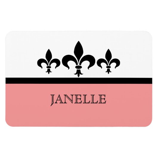 Roze Swanky Fleur De Lis Flexi Magnet Magneet (Horizontaal)