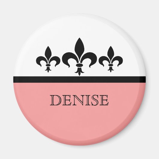 Roze Swanky Fleur De Lis Magnet (Voorkant)