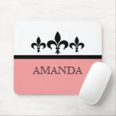 Roze Swanky Fleur De Lis Mousepad Muismat (Met muis)